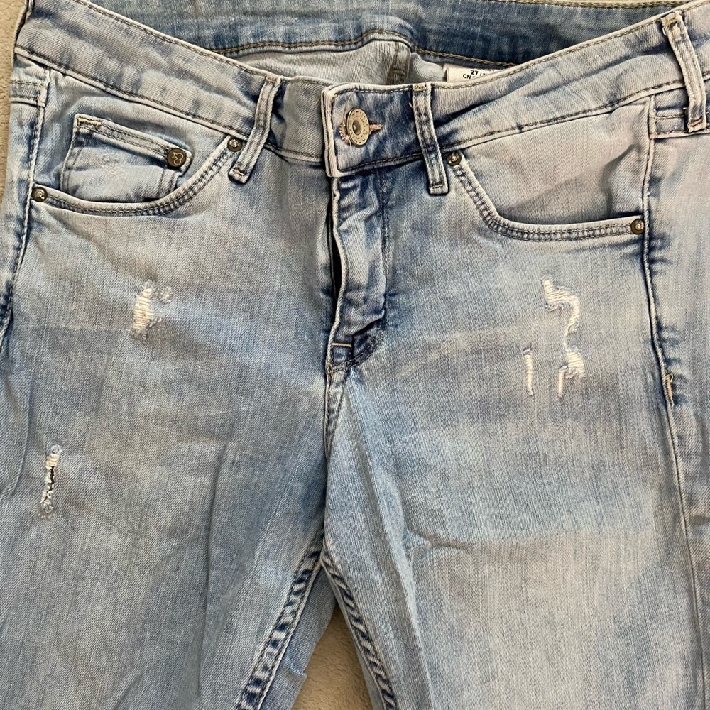 H&M Super Skinny Ripped Low Waist Jeans Size 27 - Picture 4 of 6